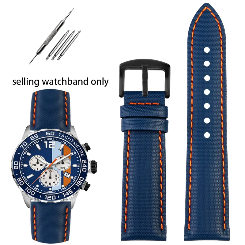 

Fiber Nylon Leather Watchband For TAG Heuer F1 Racing Car Diving Strap Rossini 519955 Mido Canvas Watch Band Bracelet 20mm 22mm