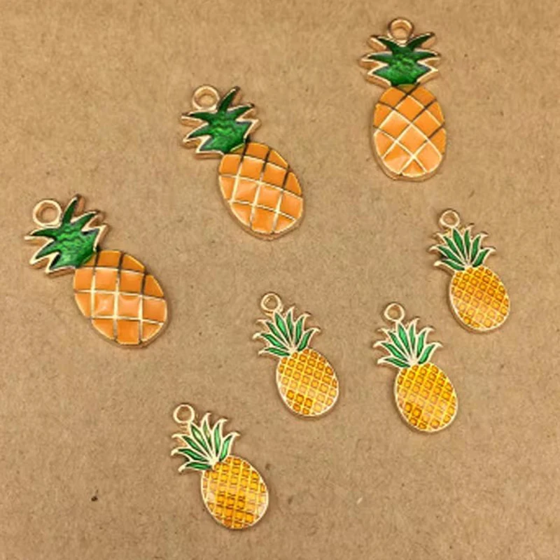 10 шт. металлические эмалевые Подвески в виде фруктов ананаса/авокадо/лимона