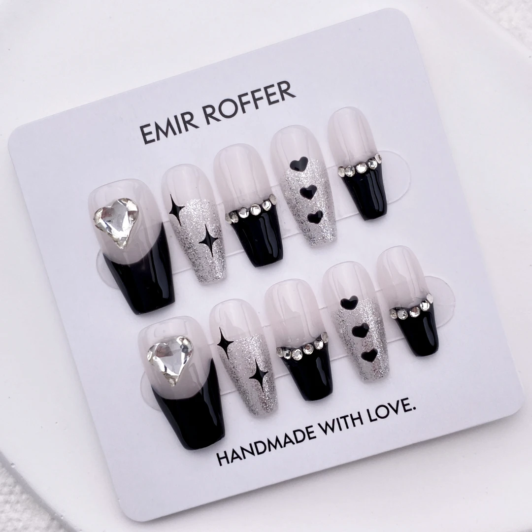 

Современная элегантная искусственная поддельная черная французская накладка в форме сердца для выпускного вечера