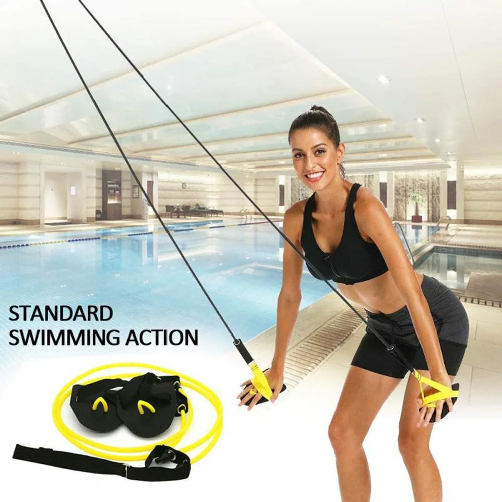 

Swimming Arm Strength Trainer Resistance Band Hand Webbed Paddle Swimming Arm Training Pull Rope For Gym Fitness Workout