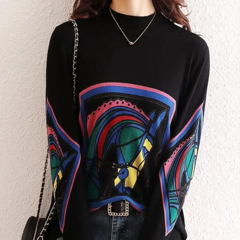 Женский вязаный свитер водолазка с длинным рукавом женские пуловеры в Корейском