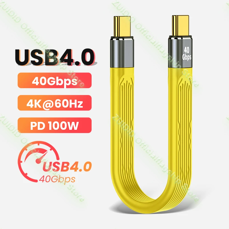 USB 4.0 Gen3 40Gbps Thunderbolt 3 Data Cable PD 100W 5A Fast Charging USB C to Type C Cable 4K@60Hz Cable USB Tipo C Data Cabel