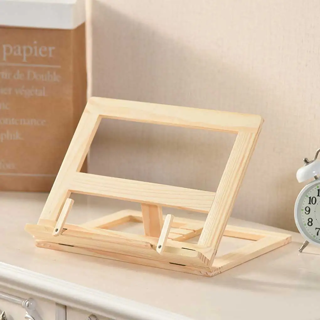 

Adults Book Reading Holder Anti-skid Laptop Tablet Notebook Stand Wood Tabletop Support Mount Home Bedroom Office
