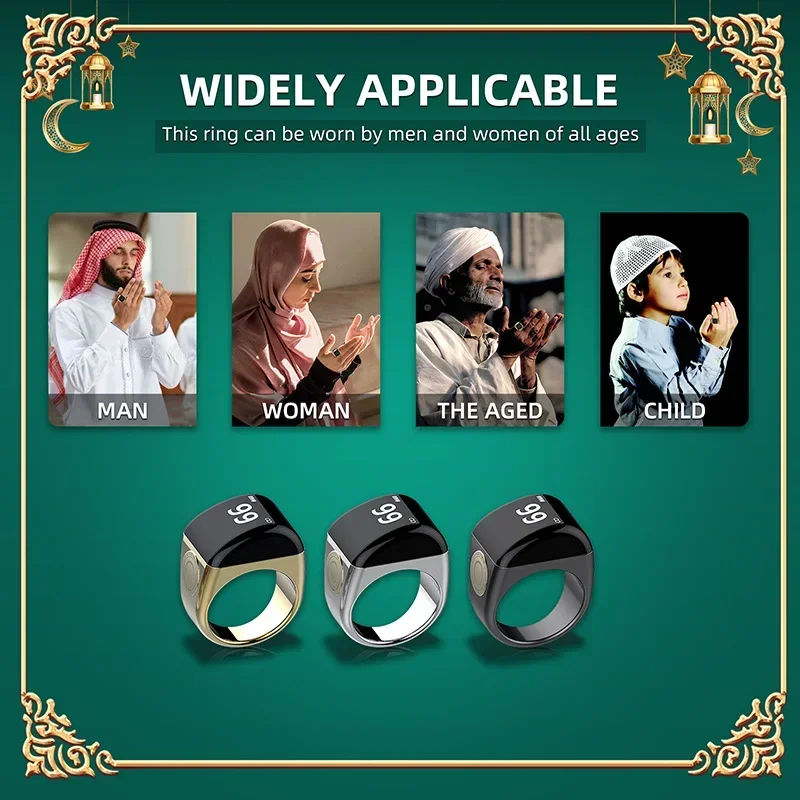 Арабский цифровой подарок Smart Tasbeeh Tasbih Ring Tally Counter Мусульманский Азан Сигнализация