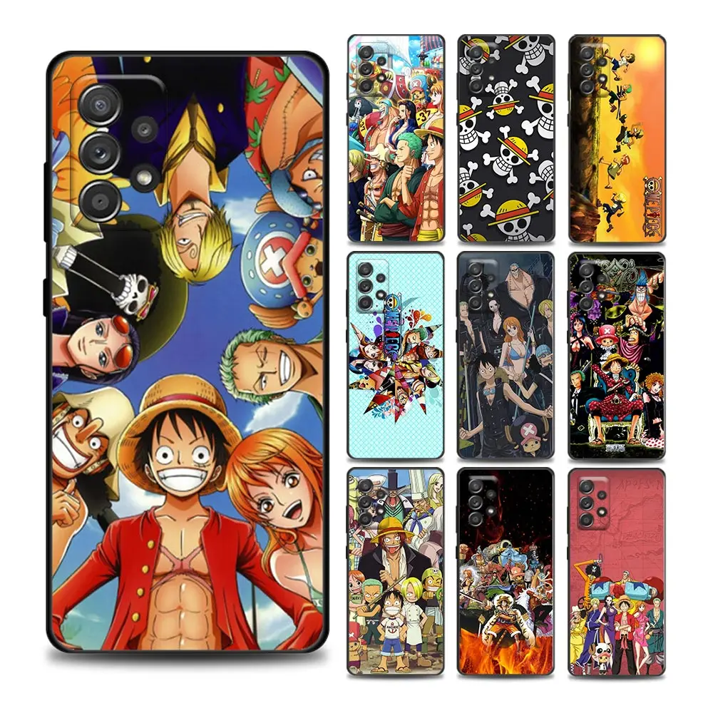 

Anime One Piece Family Luffy Zoro Nami Samsung Case for A01 A02 S A03s A11 A12 A21s A32 5G A41 A72 5G A52s 5G A91 Soft Silicone