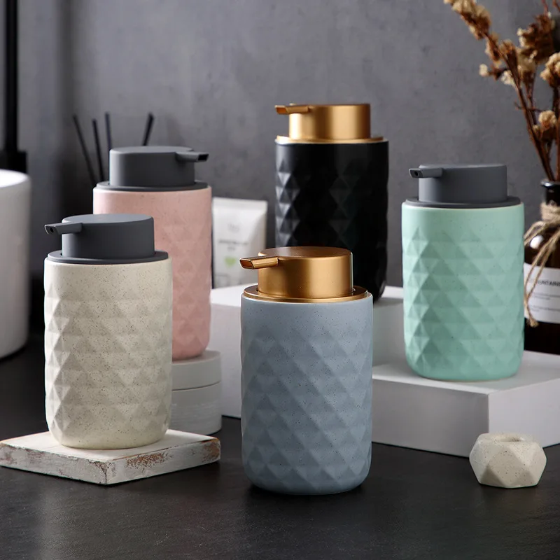 

Simple Ceramic Foaming Bottle Push-type Nordic Style Foaming Hand Soap Dispenser Bottle Sanitizer Portable Liquid Sub-bottle