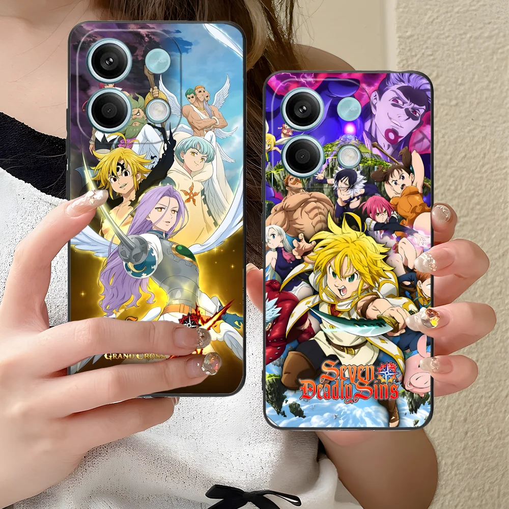 Чехол для телефона Семь смертных грехов Xiaomi Redmi Note 13 12 11 10 9 8 7 6 S A Pro Lite Plus 5G черный