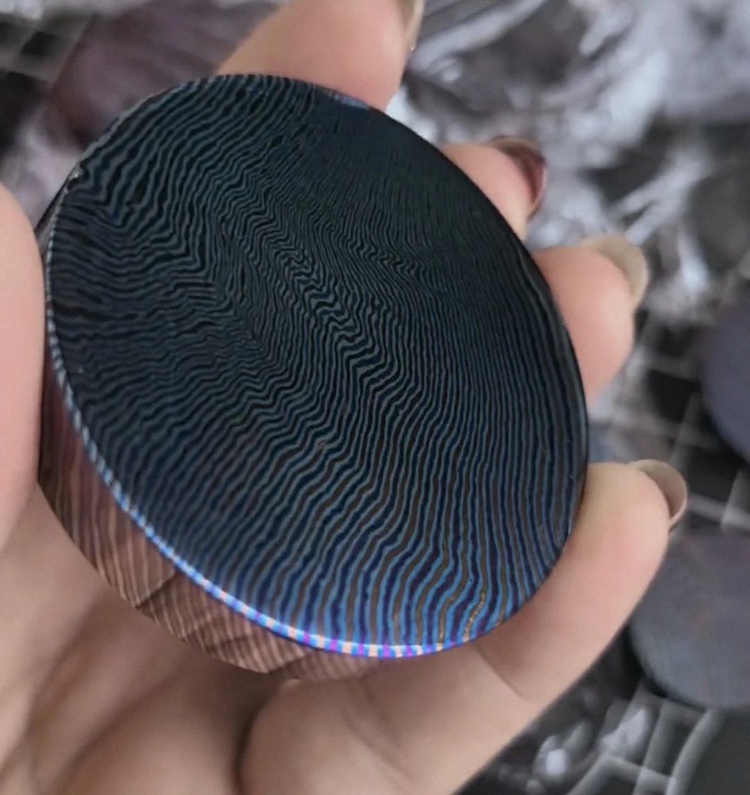 

Титановый дамасский стержень Timascus Coin 50х9 мм