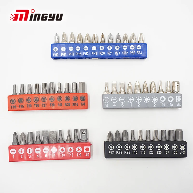 1 set 1/4 Inch Hex Shank Drive Screwdriver Bit Torx Phillips Pozi Commonly Used  Screw Driver Bits And Adapter With Holder