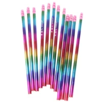 12pcs rainbow pencil wood environmental protection bright color hb drawing painting pencils school office writing pen