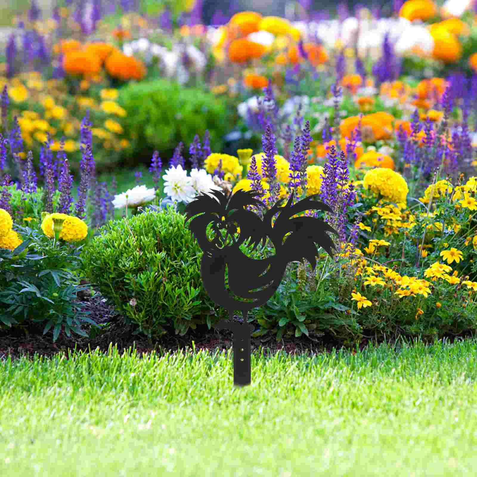 

Rooster Decor Chicken Stake Lawn Metal Garden Sign Cumpleaños Para