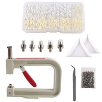 jewelry pearl setting machine tools beads rivet fixing machine with 5 size imitation pearl beads for clothes diy craft