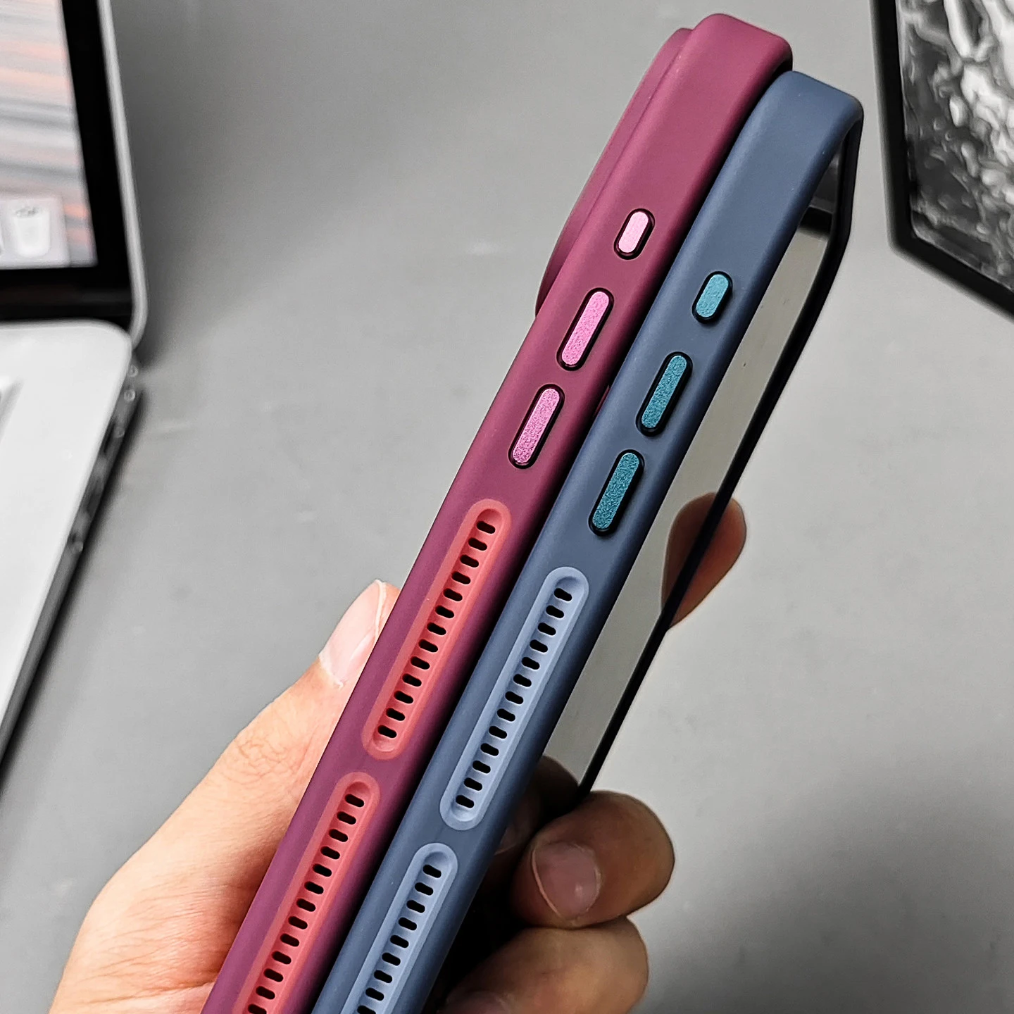 Фото Чехол-бампер с магнитным креплением и отверстиями для отвода тепла для iPhone 17 Pro Max 16 15 14 13 12, совместимый с беспроводной зарядкой MagSafe, цветной №4