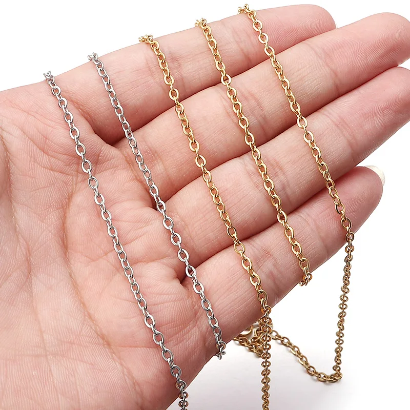 3 шт. 40/45/50 см звенья из нержавеющей стали цепи ожерелья кубинские цепочки с