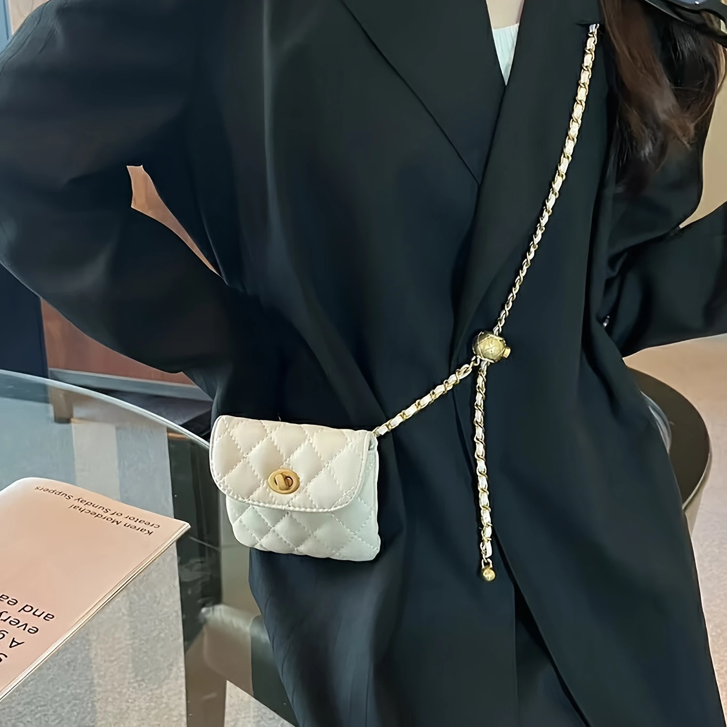 Женская стеганая поясная сумка Argyle из модной искусственной кожи - стильная с