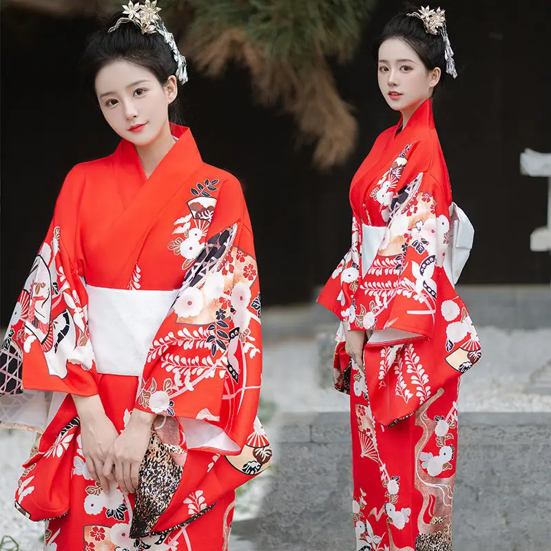 

Kimono Japanese Traditional Clothing Red Japanese Clothing Cosplay Kimonos Mujer Verano 2022 Kimono Anime Women's Kimono