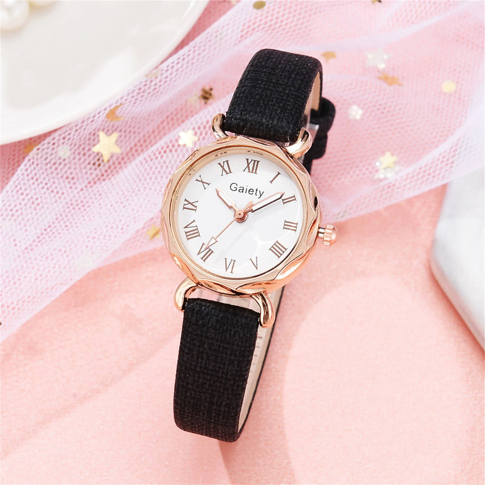 

Fashion Temperament Ladies Watch Textured Alloy Case Analog Quartz Wristwatch Simple Watches For Women Reloj Para Mujer