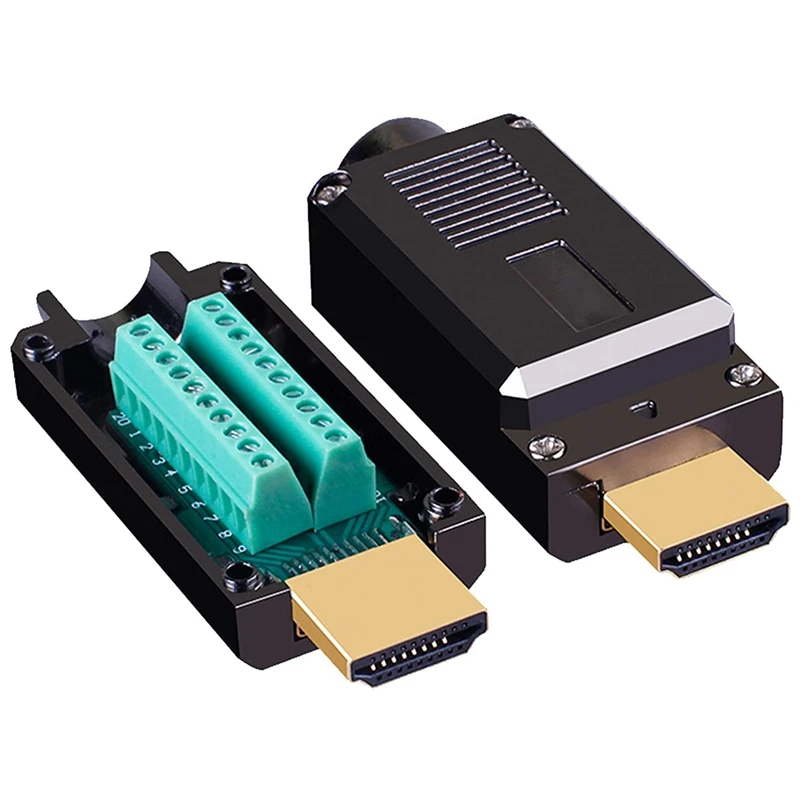 

Новый-2 упаковки HDMI-совместимый адаптер без пайки, позолоченный штекер, фоторазъем с металлическим корпусом