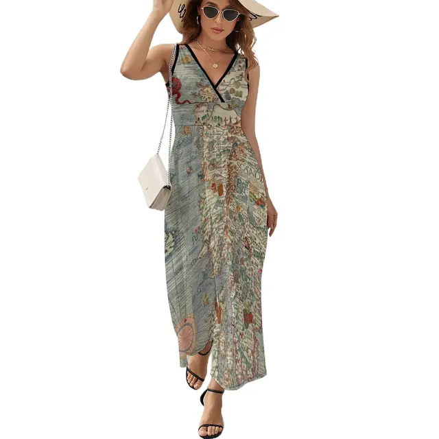 Vintage Maxi Dress Fashion Boho Beach 
