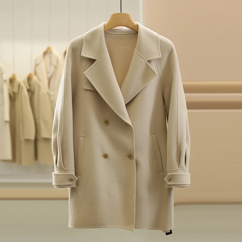 Цена по счетчику 599 [Подтяжка] 00 Элегантный двубортный флисовый свободный