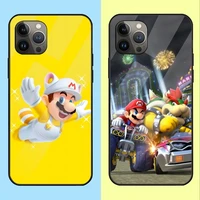 game super mario phone case for iphone 13 12 11 pro max mini x xr xs max 8 7 6s plus se 2020 shell fundas tempered glass