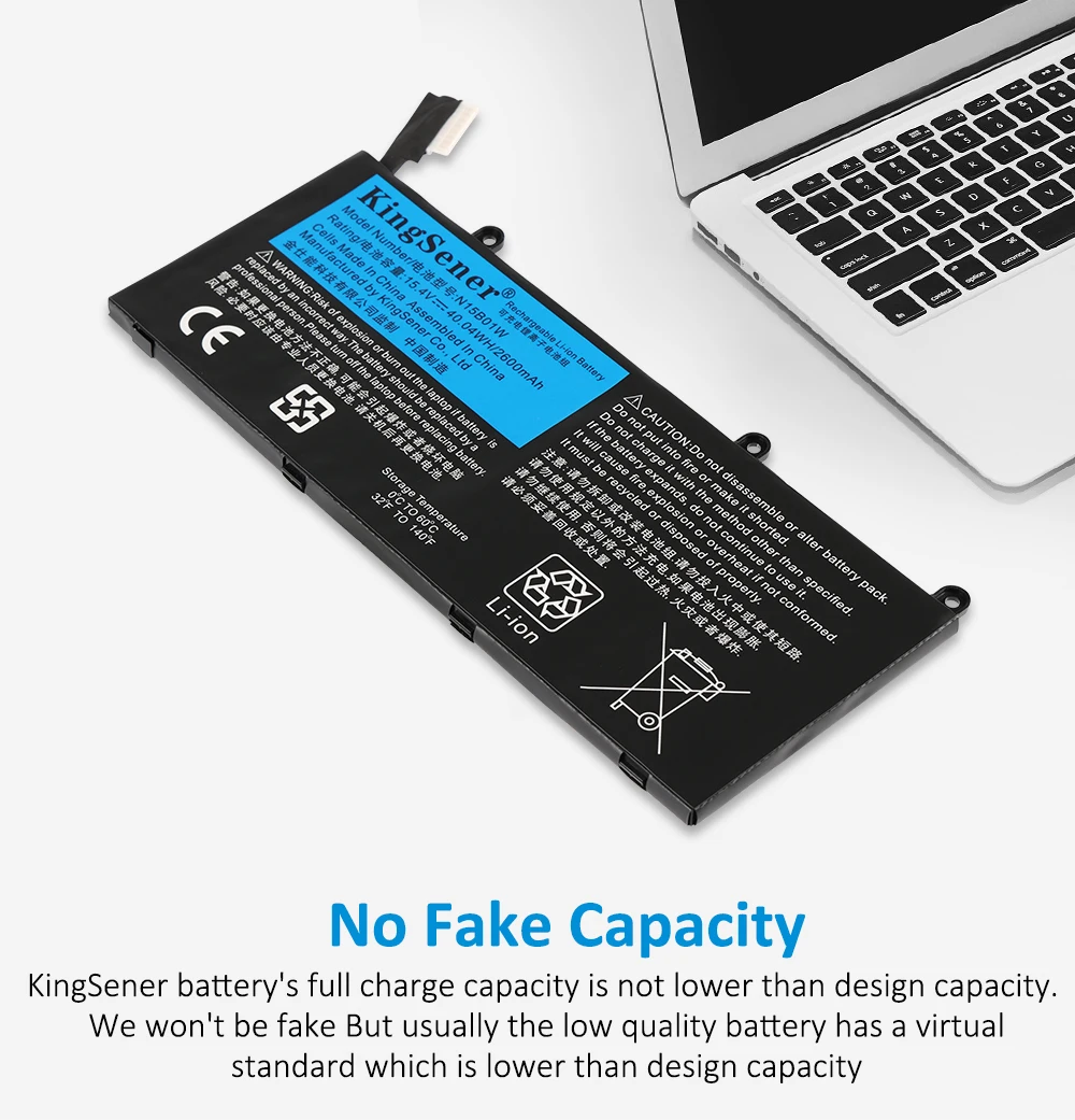 Фото Kingsener N15B01W Аккумулятор для ноутбука Xiaomi Mi Ruby 15,6 дюйма Timi TM1703 TM1802-AD/N/C 15,4 В 2600 мАч/40.04WH №2