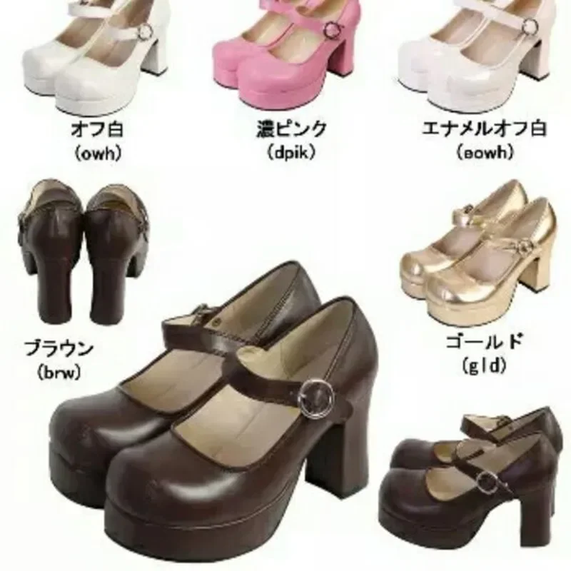 Женская однотонная обувь для косплея Лолиты высотой 10 см