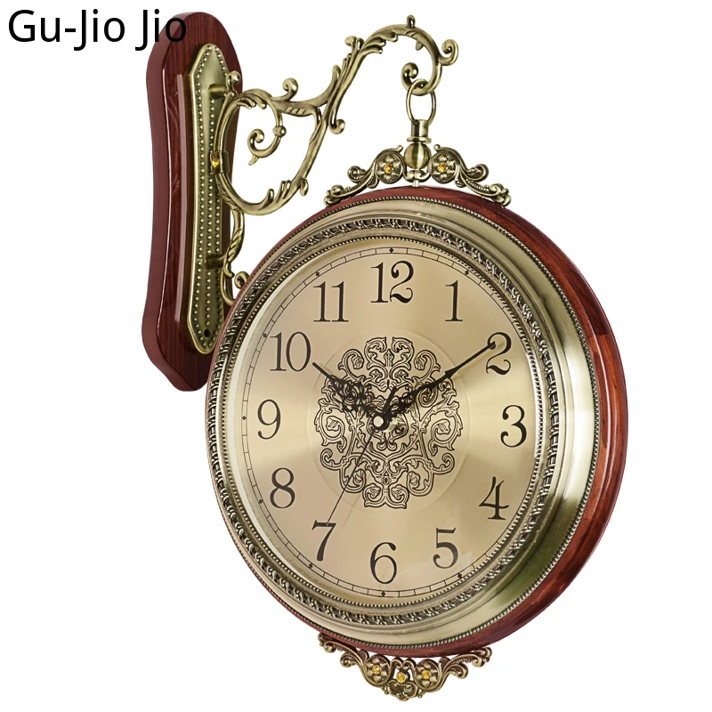 Настенные часы в скандинавском стиле с деревянной рамкой Двухсторонние