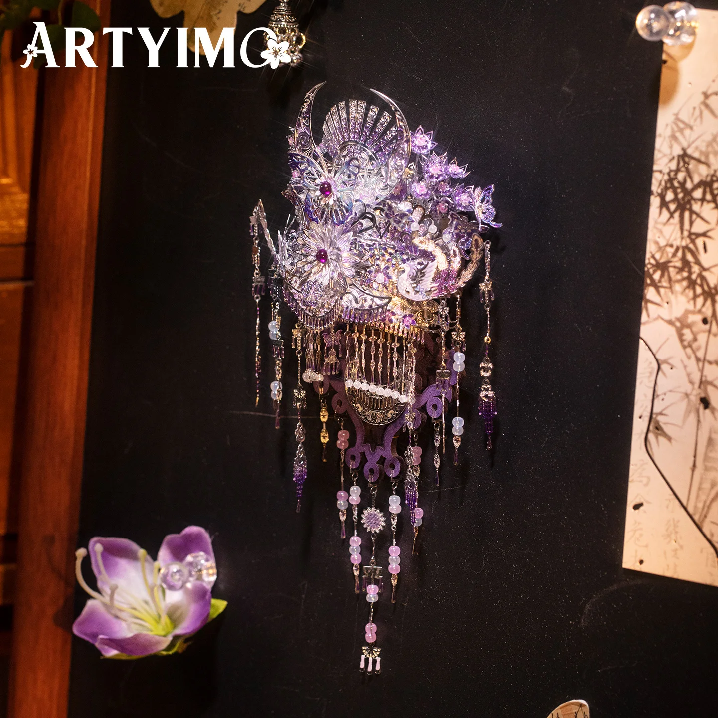 Фото ARTYIMO Miaodie Silver Crown Fridge Magnet 3D Metal Puzzle DIY Assembly Kit, головоломка, украшение для стола, на Рождество и Хэллоуин №5