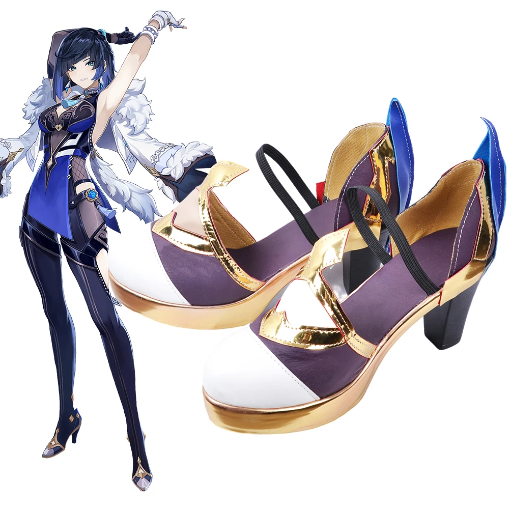 

Game Genshin Impact Yelan Cosplay Women Shoes Boots Props Halloween Party Accessories Customization Cheap Wholesale Shoes