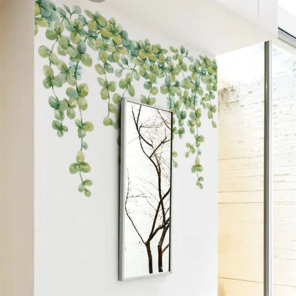 

Wall Sticker Fresh Artistic Green Plants Eucalyptus Leaf Stickers Bedroom Wall Stickers For Nursery Wall Art Decals Vinyl