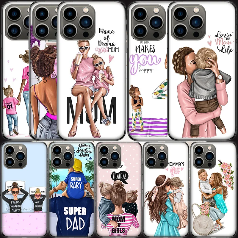 

Brown Hair Baby Mom Girl Queen Phone Case For Apple Iphone 13 12 Mini 11 14 Pro Max Cover SE 2020 X XS XR 8 7 6 6S Plus 5 5S She