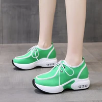 womens vulcanize heightening shoes comfortable womens casual sports running shoes platform shoes lace up inner canvas shoes