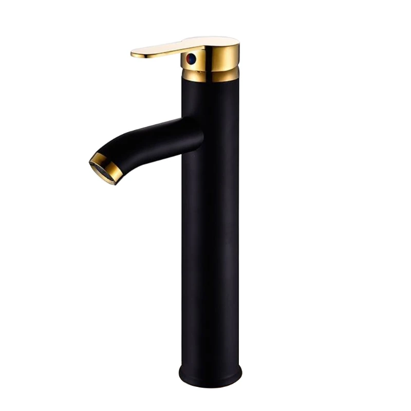 

M17D Single Handle Basin Faucets Cold/Hot Mixer Basin Tap Single Hole Sink Faucet w/Inlet Pipe Kitchen Bathroom Accessories