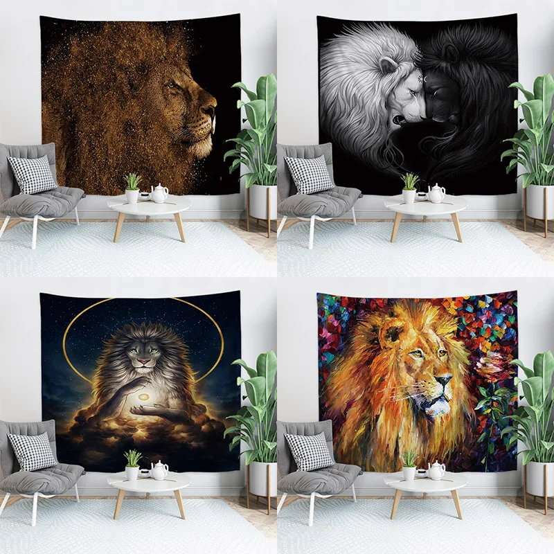 

Настенный тонкий гобелен с мультяшным рисунком животных, фоновое одеяло для гостиной и спальни на заказ