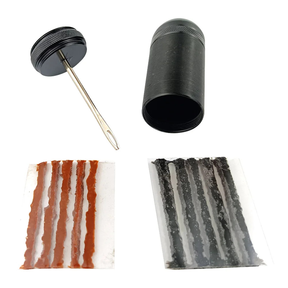 

Bike Tyre Puncture Service Tools Kit Portable Emergency Tubeless Bicycle Vacuum Tire Repair Drill Bit with Sealant Rubber Strip