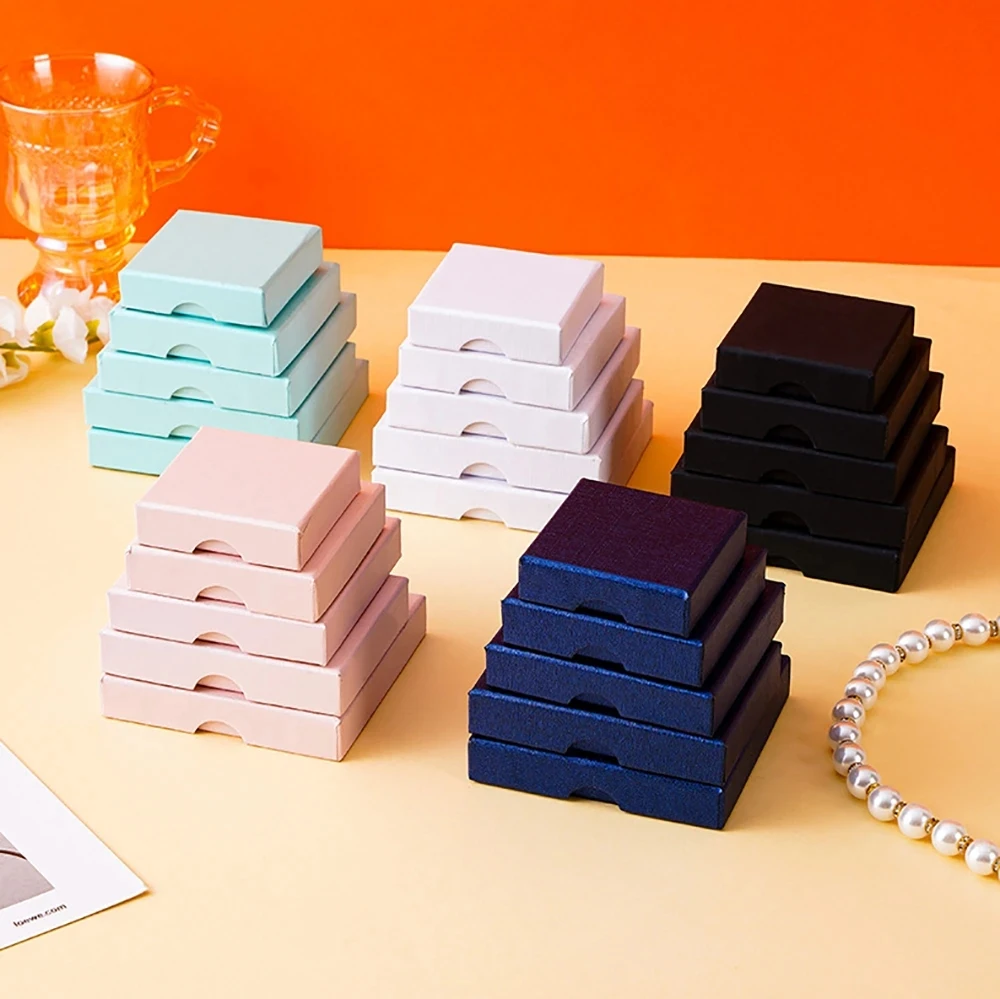 7x7x1.6cm Bracelet Necklace Ring Earring Box Handmde Wedding Gifts Packaging Box Case