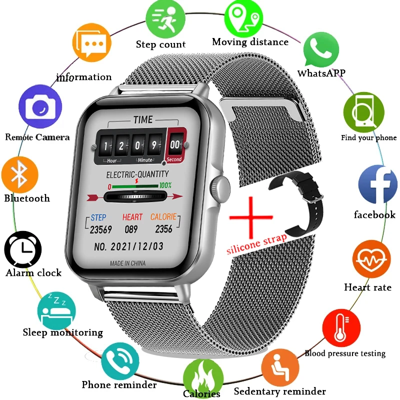 

2022 NEW Smart Watch Men Women Smartwatch DIY Watch Face Bluetooth Calls Wireless Charging Heart Rate Monitor Fitness Bracelet