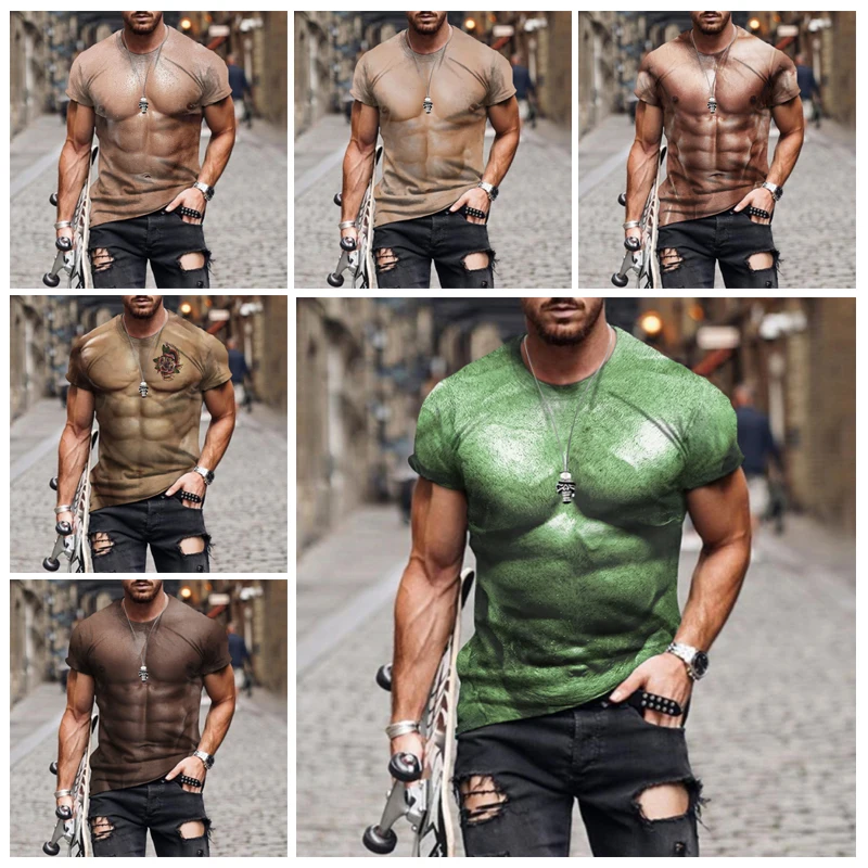 Мужская летняя футболка с коротким рукавом забавная 3D принтом крутая уличная