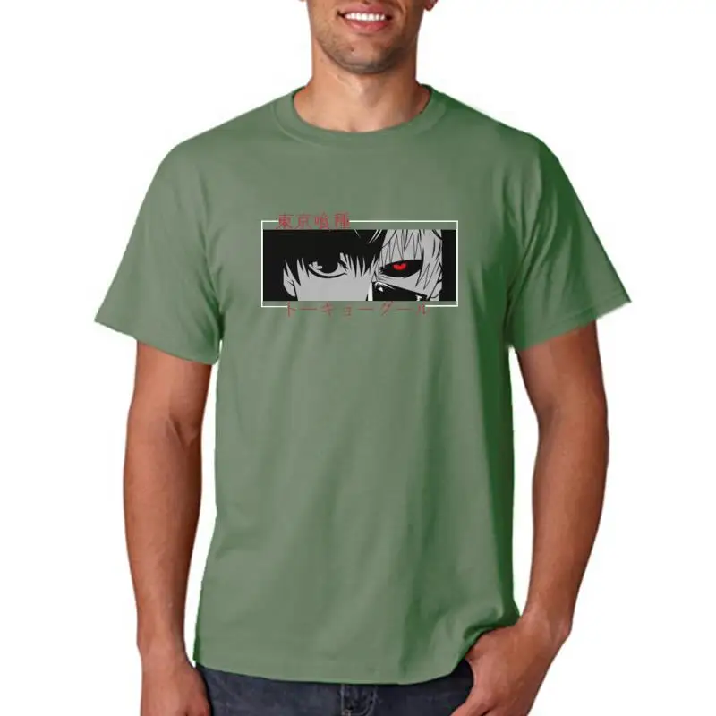 

Токийский Гуль канеки Кен глаза Япония Харадзюку манга принт летние с коротким рукавом 100% хлопок парные Свободные повседневные футболки ов...