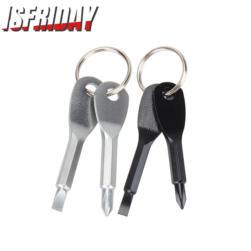 

Screwdrivers Tool Set Outdoor Pocket Mini Tool Stainless Steel Screwdrivers Keychain with Flat and Phillips Head Screwdriver