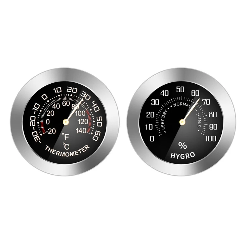 

Analog Thermometer / Hygrometer for Car Truck Refrigerator Metal Mechanical Temperature Humidity Detector Sensor Meter