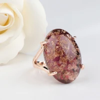 2022 new hot luxury natural stone ring for women 585 rose gold simple oval fashion rings wedding jewelry accessories