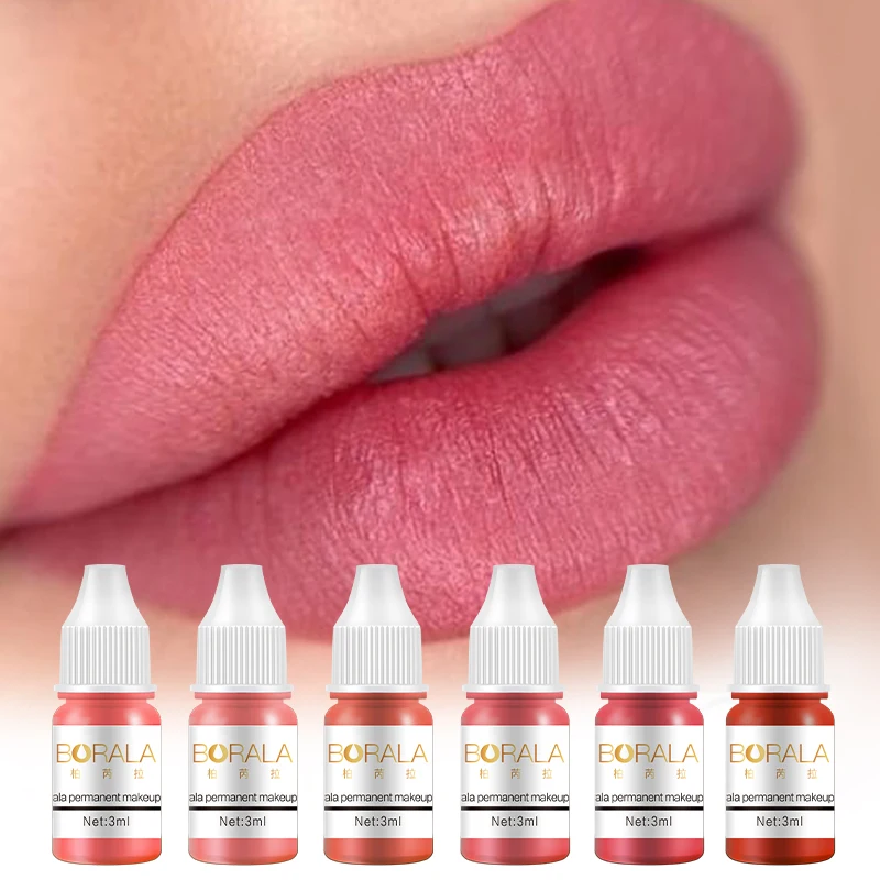 Borala 26 Colors Permanent Makeup Pigment Lip Tattoo Inks Vegan Eyebrows Microblading Pigments 3ml Body Art Ink for PMU Artists
