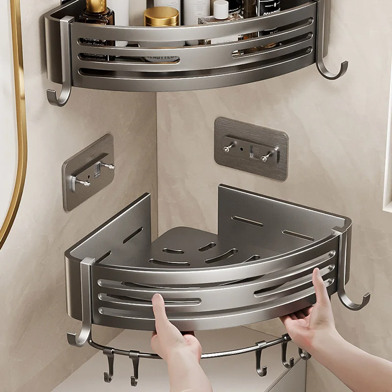 Полки для ванной комнаты из алюминиевого сплава без перфорации утолщенный