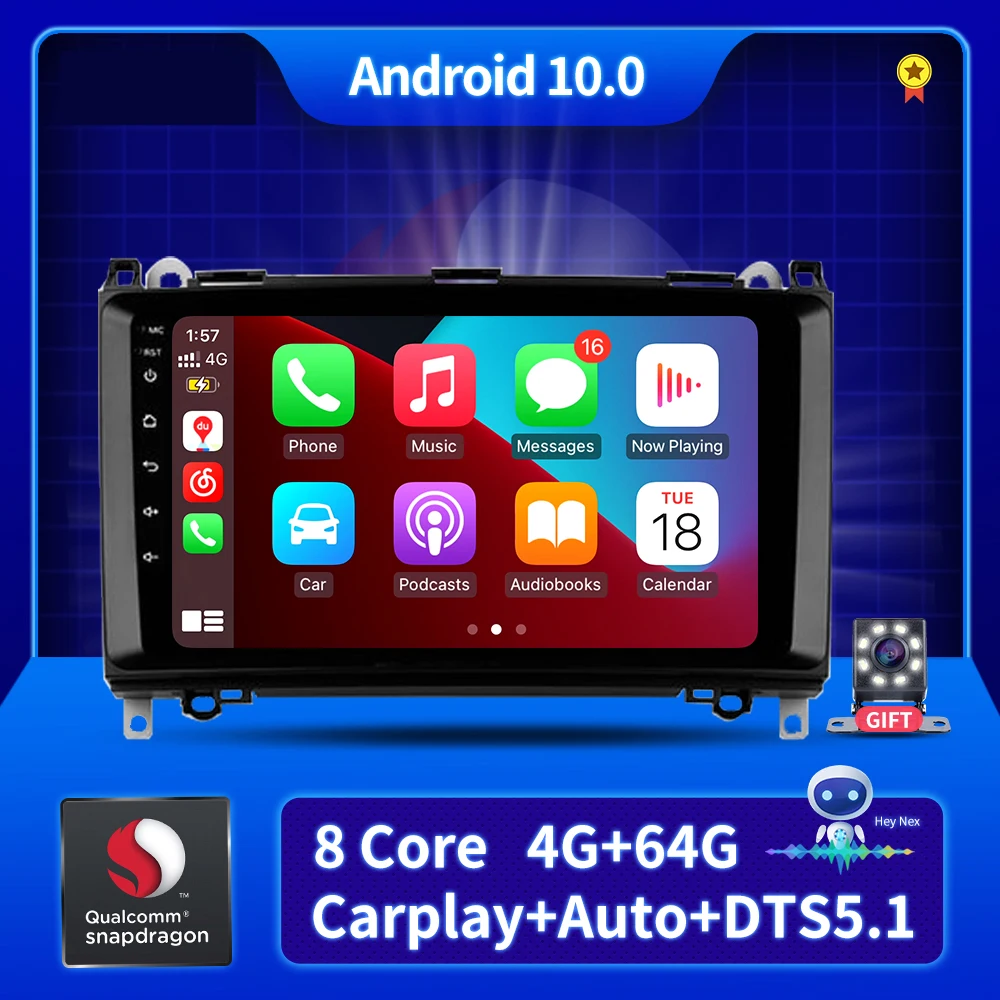 

For Mercedes Benz B Class T245 W245 B150 B160 B170 B180 B200 B55 2004-2012 Android 10 4G Carplay Car Radio GPS Navigation Player