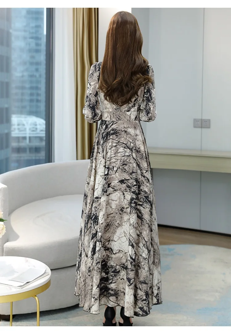 Женское шифоновое платье с длинным рукавом Корейская мода Роскошное Шикарное