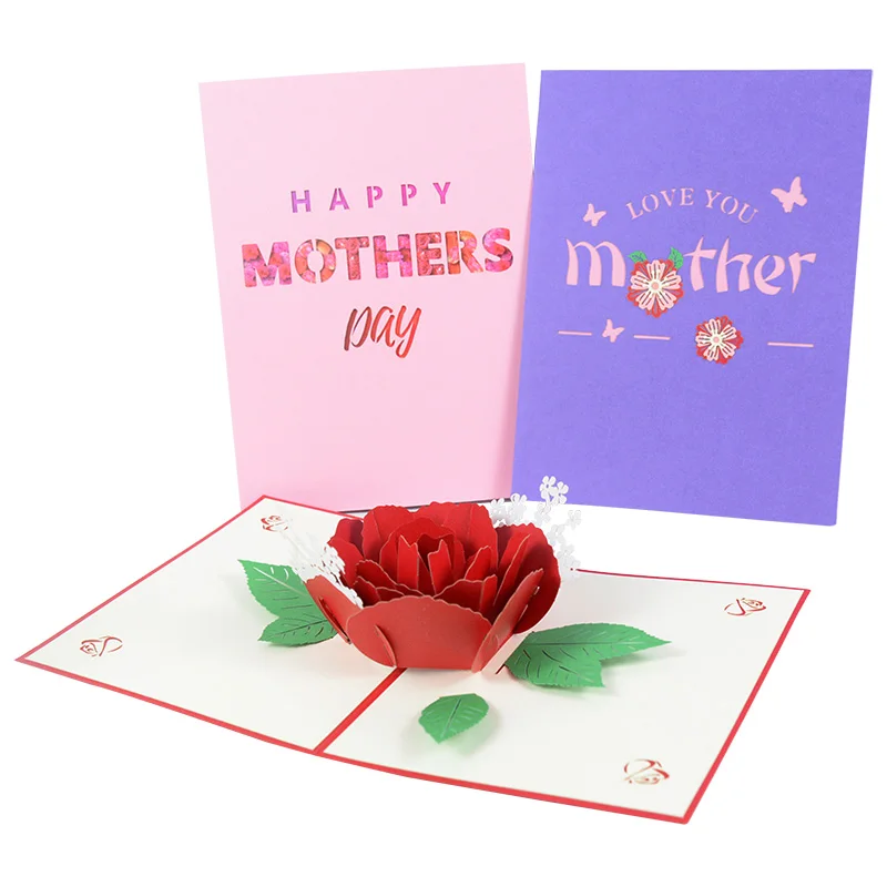 

3D three-dimensional pop-up Mother's Day bouquet blessing greeting card for parents and teachers thanksgiving handmade gifts