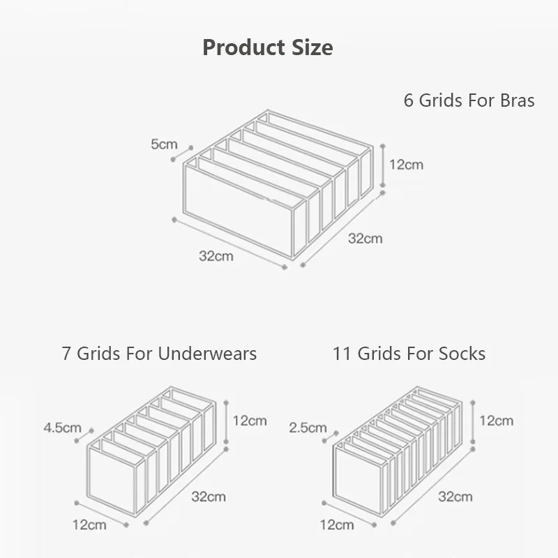 1pc Bras Underwear Organizer Storage Box Closet Organizer Foldable Home Cabinet Divider Drawer Socks Bra Storage Boxs