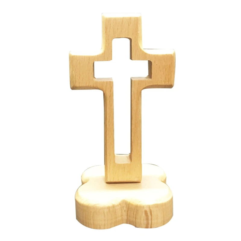 

Small Holy Wood Standing Cross 5.5" Handmade Altar Cross Plain Home Decor Gift Catholic Wooden Cross Presents
